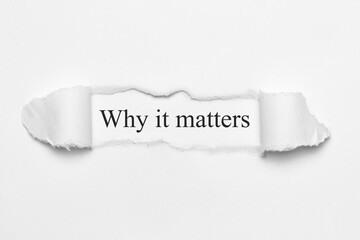 Why it matters	
