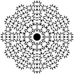 Title Mandala decorative round ornament. Can be used for greeting card, phone case print, etc. Hand drawn background, vector isolated on white.