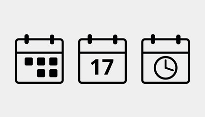 Vector calendar flat icon. Black leaked isolated illustration for graphic and web design. Day 17.