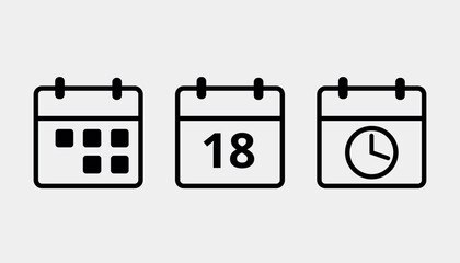 Vector calendar flat icon. Black leaked isolated illustration for graphic and web design. Day 18.