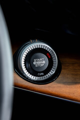 Car engine push start stop button ignition remote starter. Car dashboard