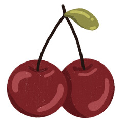 cherry with leaf