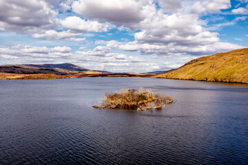 Aerial view of the Lough Anna island - County Donegal, Ireland