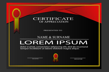 Certificate template vector with a simple and elegant appearance