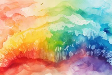 Fototapeta na wymiar Colorful watercolor rainbow background. Generative AI 