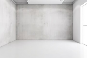 Empty white room with white wall. Generative AI 