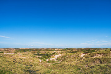 Hiking through the dunes near Egmnd aan Zee/NL in spring