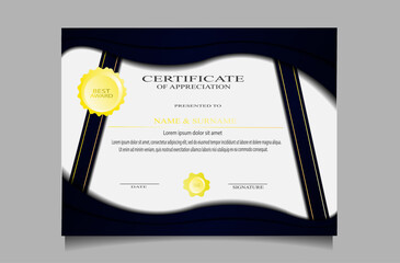 Certificate template vector with a simple and elegant appearance
