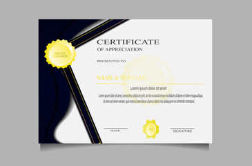 Certificate template vector with a simple and elegant appearance