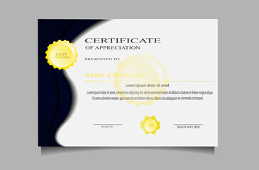 Certificate template vector with a simple and elegant appearance