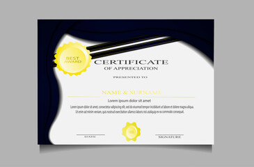 Certificate template vector with a simple and elegant appearance