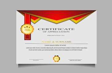 Certificate template vector with a simple and elegant appearance