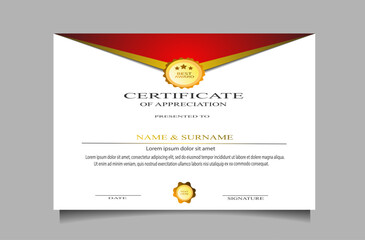 Certificate template vector with a simple and elegant appearance