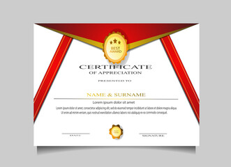 Certificate template vector with a simple and elegant appearance