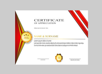 Certificate template vector with a simple and elegant appearance