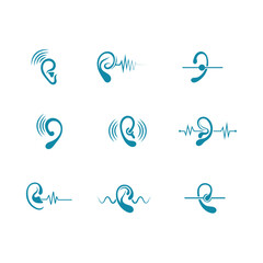 set of hearing logo vector