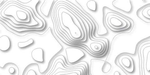 Seamless pattern Topographic line map background. Abstract pattern with lines. Vector sea map and mount map geographic and topographic contours map background. White wave paper curved reliefs.