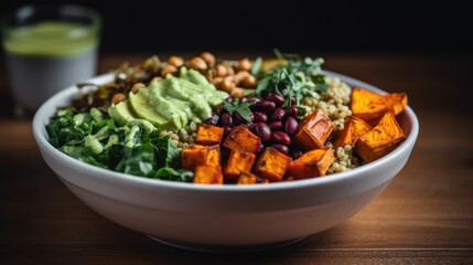 chicken and vegetable bowl. Generative AI