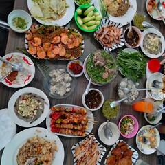 food in a restaurant