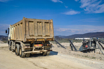 A gravel pit on a sunny day