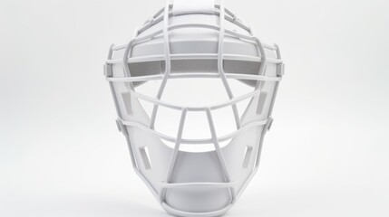 Catcher`s mask isolated on white background. Generative AI