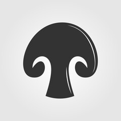 Champignon silhouette isolated on white background. Vector illustration