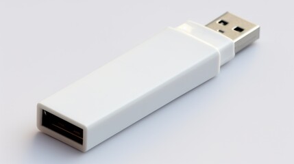 Flash drive isolated on white background. Generative AI