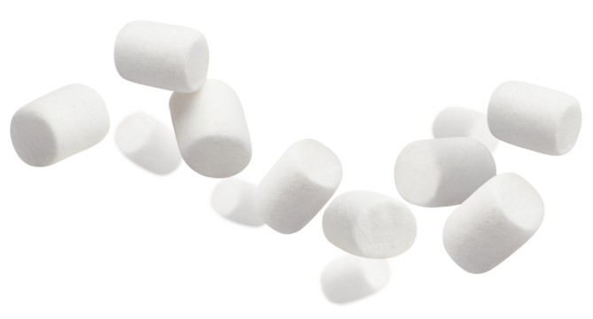 Flying marshmallows cut out