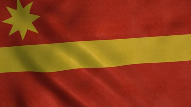 Toa Alta flag, city of Puerto Rico, waving in wind. Realistic flag background