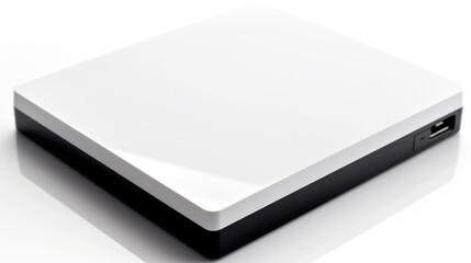 External hard drive isolated on white background. Generative AI