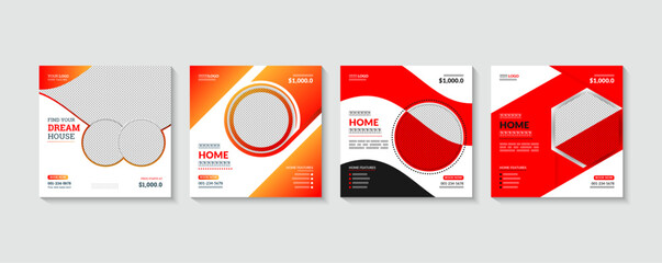 A flyer for a real estate sale social post or web banner template set