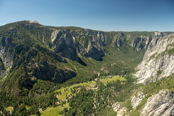 Looking Out Over Green Yosemite Valley from Yosemite Point