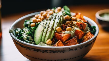 salad bowl with vegetables. Generative AI