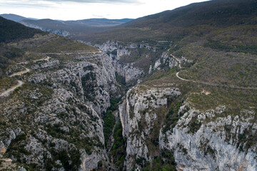 mountain, landscape, sky, nature, rock, mountains, view, stone, travel, green, rocks, peak, canyon, Verdon, panorama, France