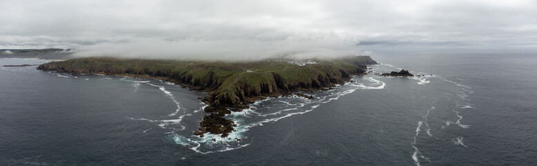 Lands end cornwall england uk from the air aerial drone 