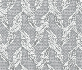 Braids knitting texture seamless pattern. Vector illustration.