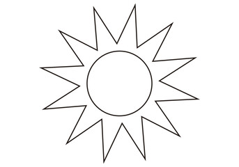 Icono de sol en fondo blanco.