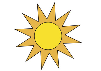 Icono de sol en fondo blanco.