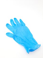 Medical gloves isolated on a white background. Blue medical gloves