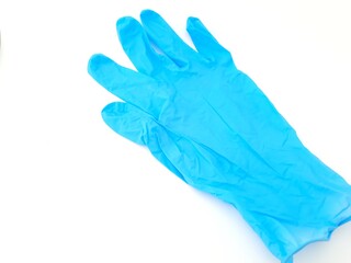 Medical gloves isolated on a white background. Blue medical gloves