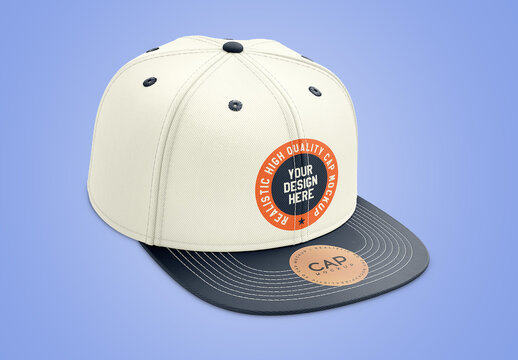 Snapback Cap with Sticker Mockup Template