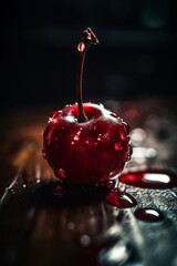 Cherry in water splash, Generative AI