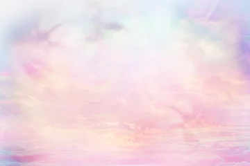 Abwaschbare Fototapete Morgen mit Nebel watercolor gradient pastel background clouds abstract, wallpaper heaven