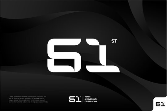 Number 61 logo icon design, 61st birthday logo number, anniversary 61
