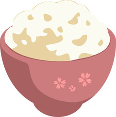 茶碗に盛られた白米（日本の伝統的な食べ物）