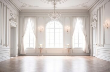 no color white interior room backdrop, generative ai