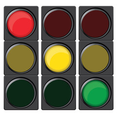 traffic lights with different colors