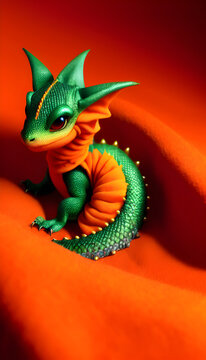 Illustration b&eacute;b&eacute; dragon,IA g&eacute;n&eacute;rative.