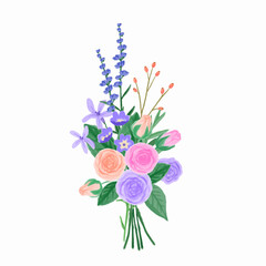 watercolor mix floral bouquet illustration