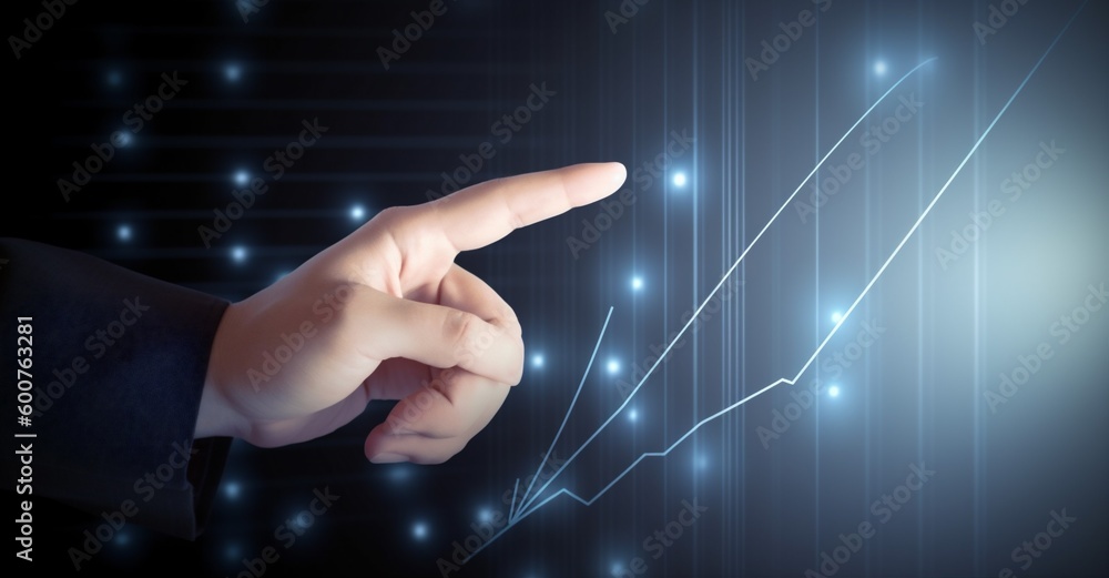Poster network technology chart cyberspace concept analysis virtual graph hand business. generative ai.